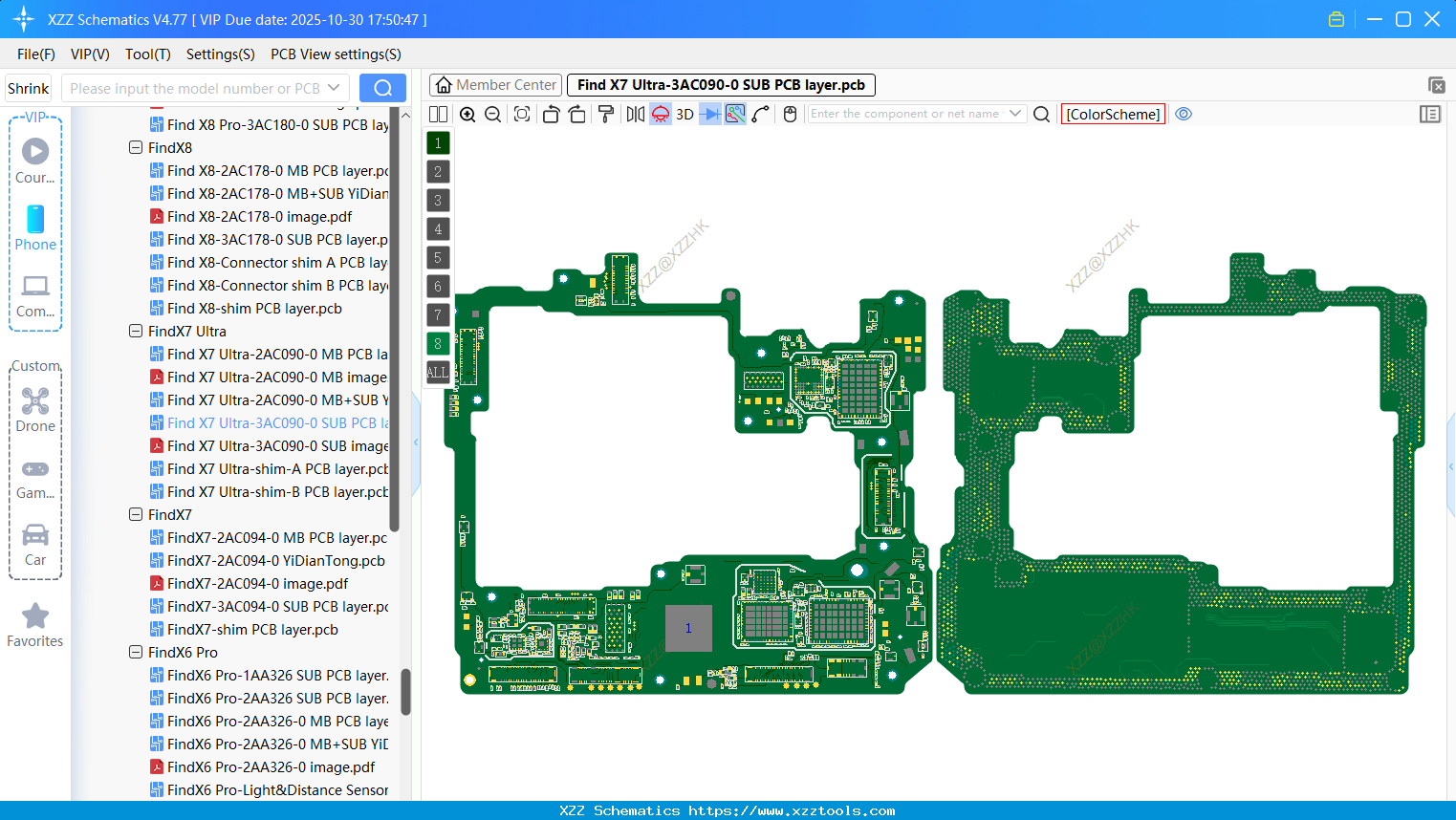 OPPO Find X7 Ultra-3AC090-0 SUB PCB Layer